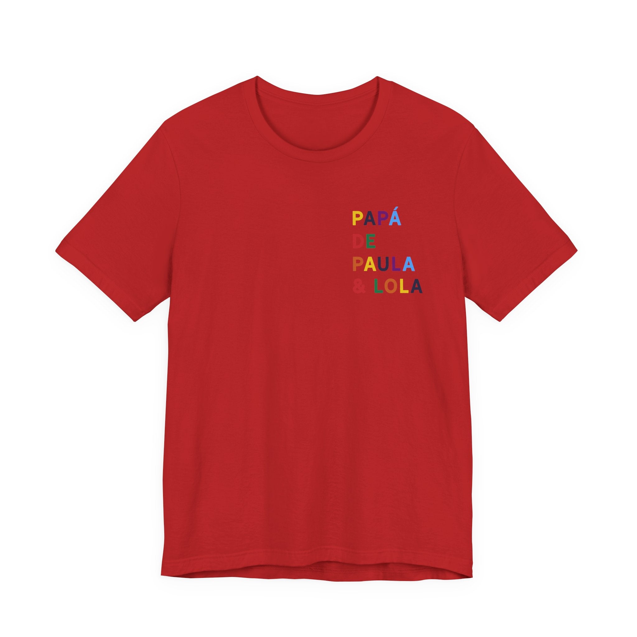 Camiseta Papá de con nombre multicolor