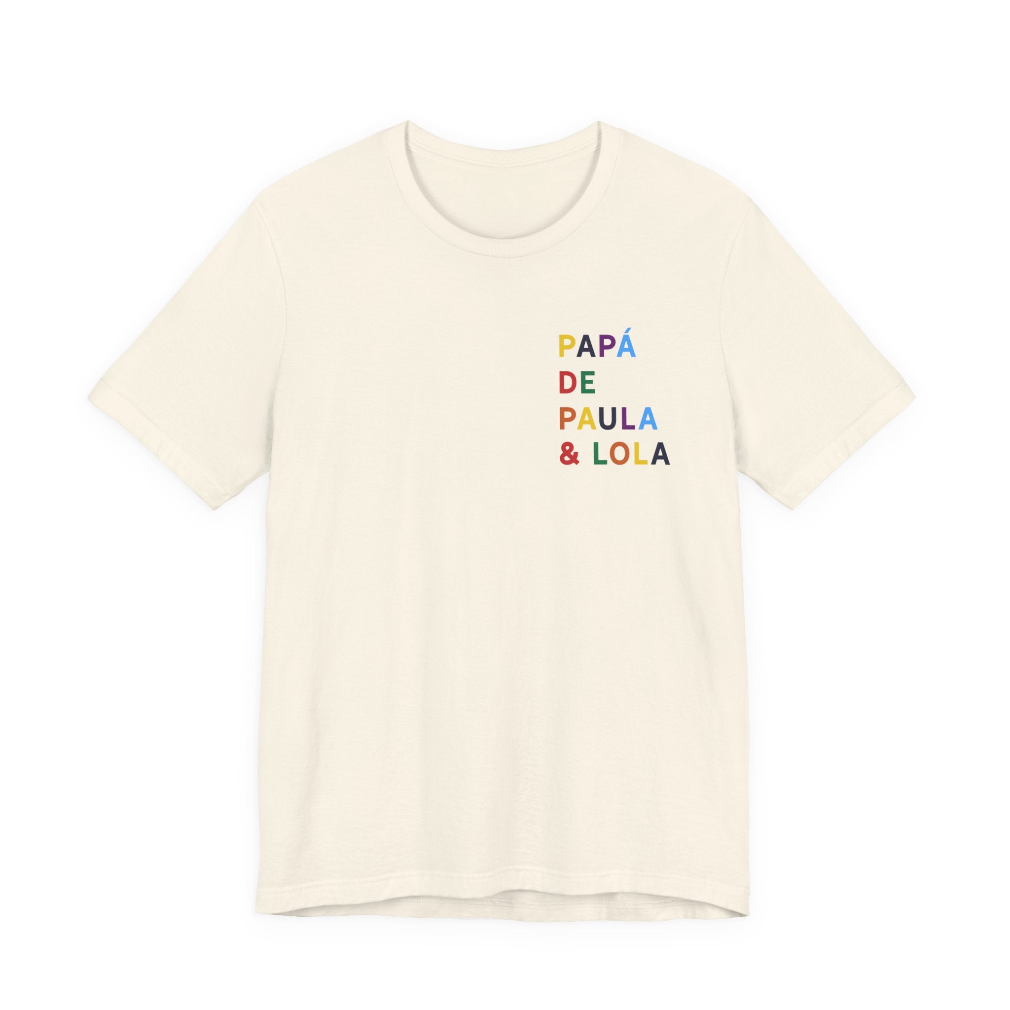 Camiseta Papá de con nombre multicolor