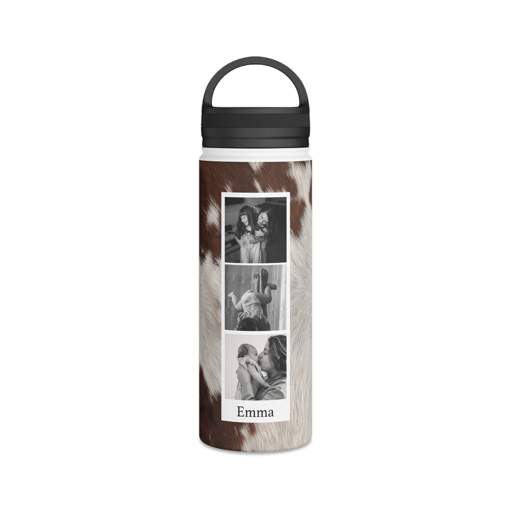 Animal Print Water Bottle with Custom Photo