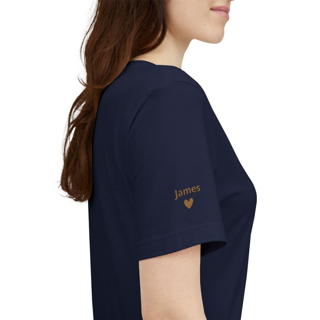 T-Shirt Grandma Since Date Embroidered on Heart and Grandchildren’s First Names on Sleeve