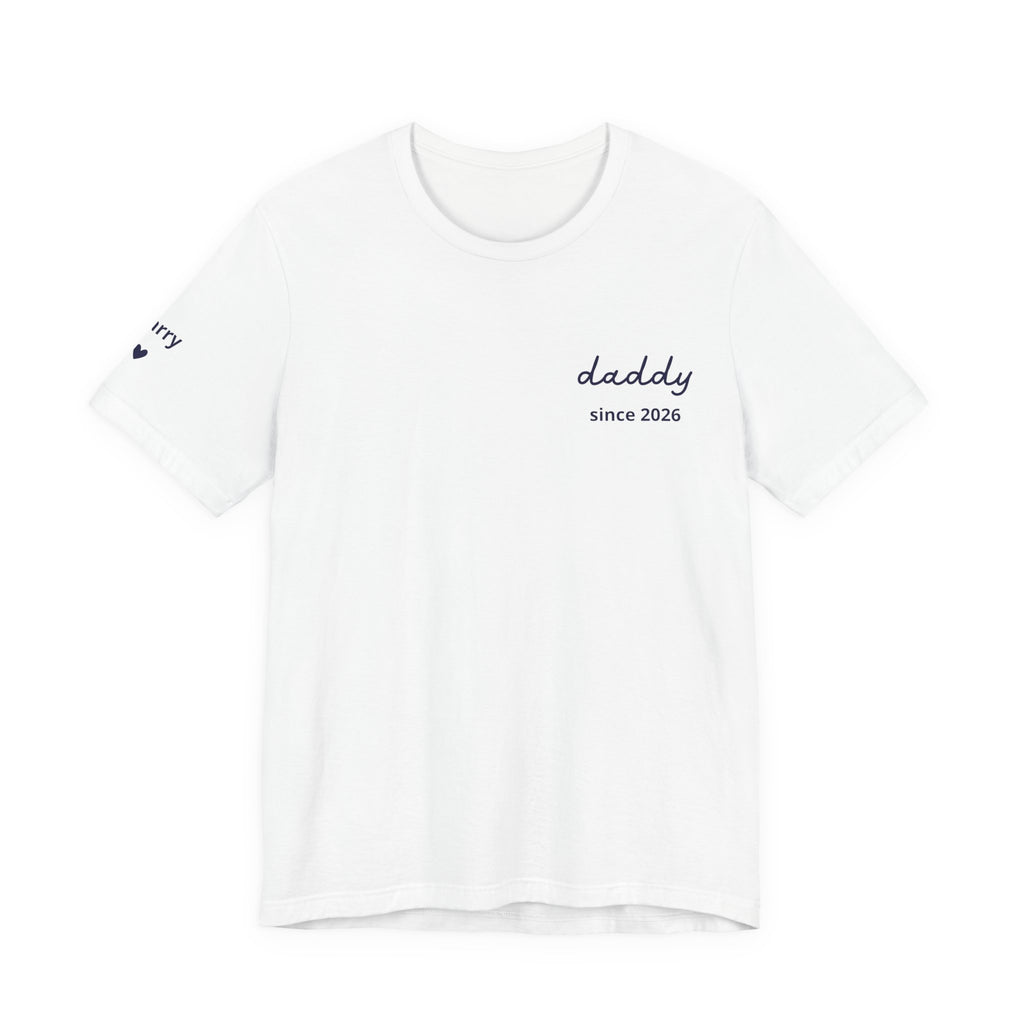 AUS - T-shirt Dad since date pinted on heart and first names on sleeve