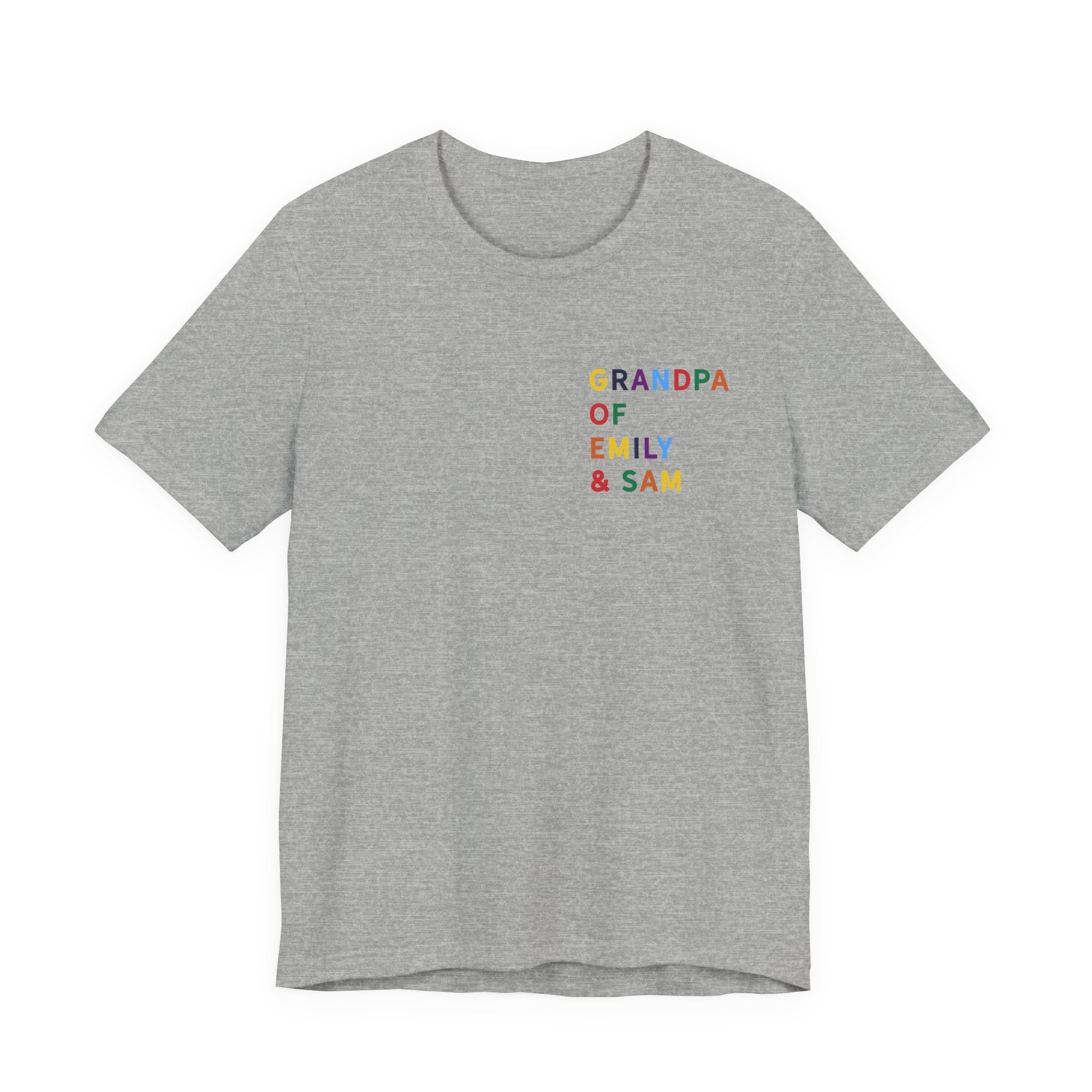 Grandpa Shirt with Multicolored Grandchildren's Names