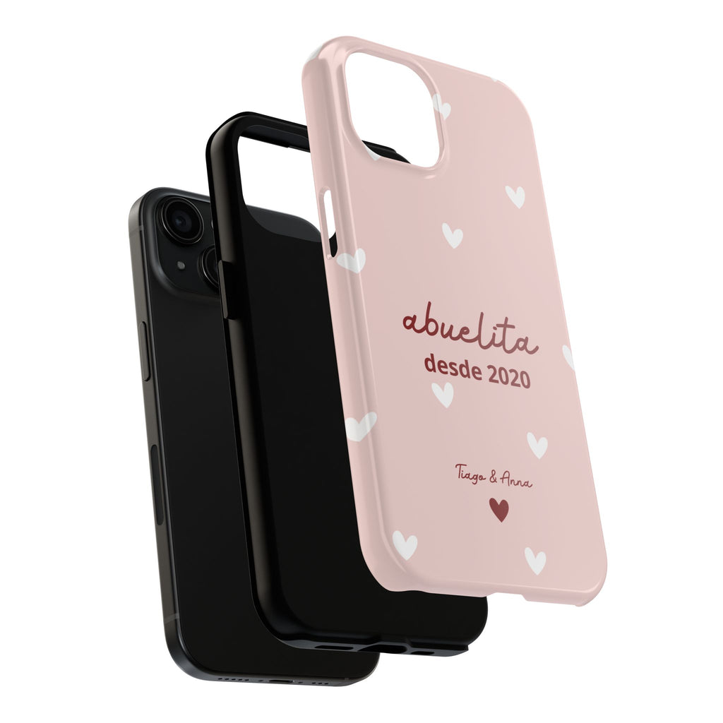 Funda personalizada de mamá o abuela con fecha y nombres
