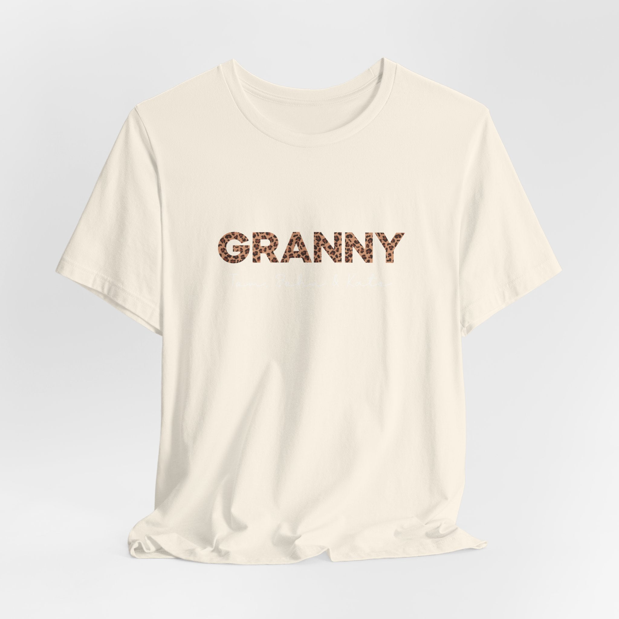 Leopard Granny T-Shirt with Personalized Names