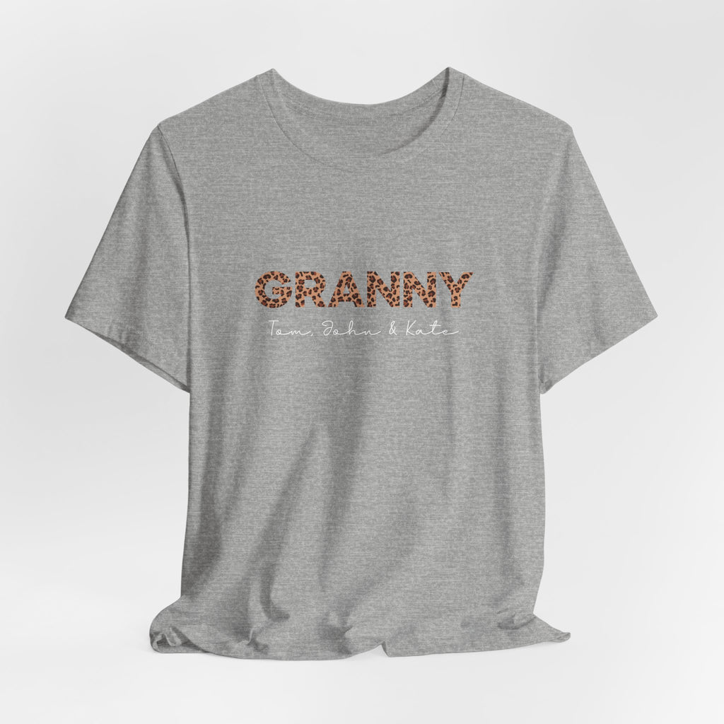 Leopard Granny T-Shirt with Personalized Names