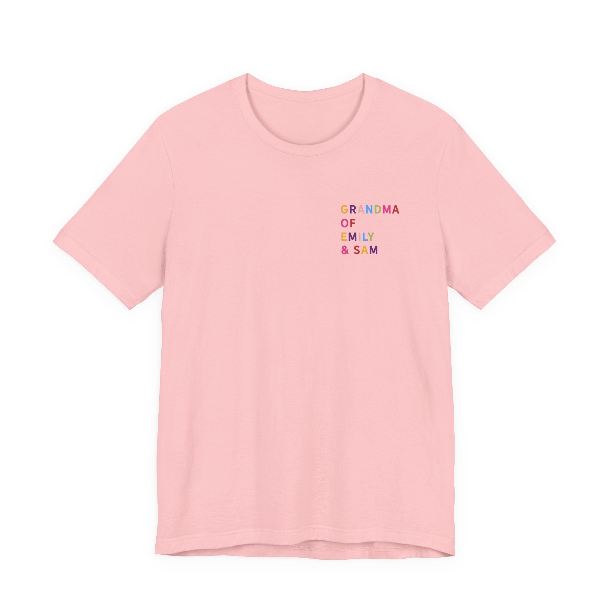 Grandma Shirt with Multicolored Grandchildren's Names