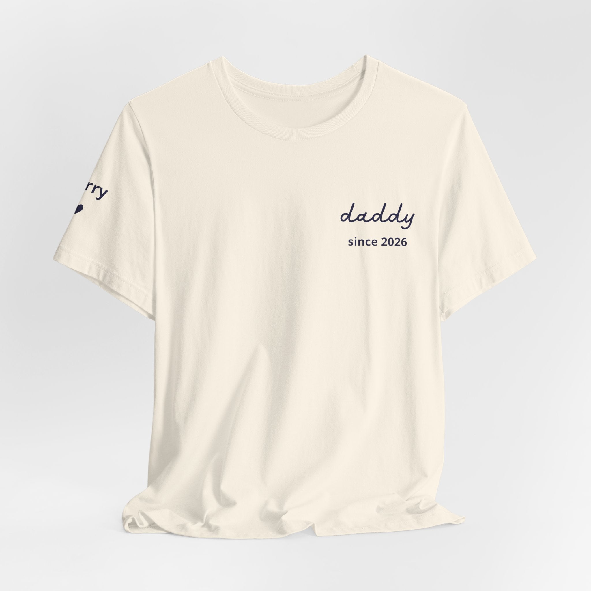 AUS - T-shirt Dad since date pinted on heart and first names on sleeve