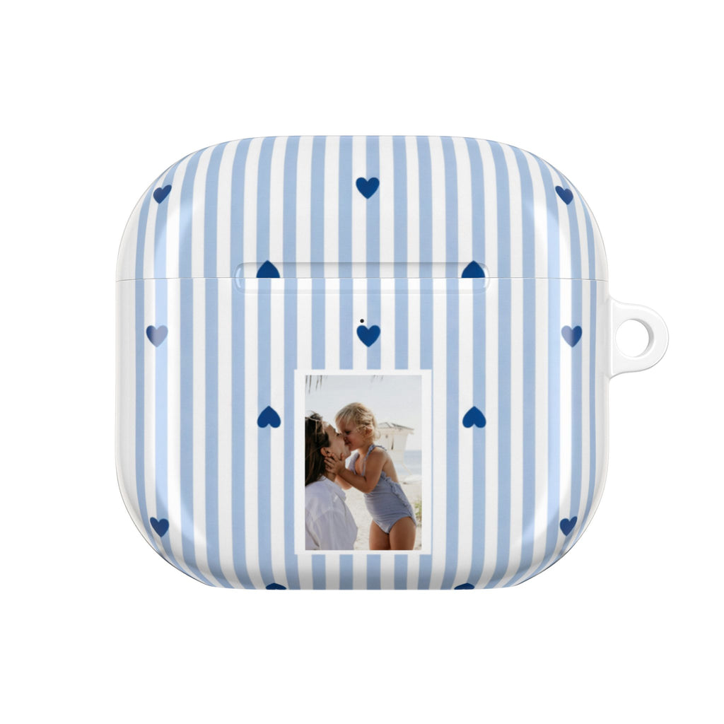 Copy of Blue Striped AirPods Case with Personalized Name