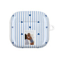 Copy of Blue Striped AirPods Case with Personalized Name