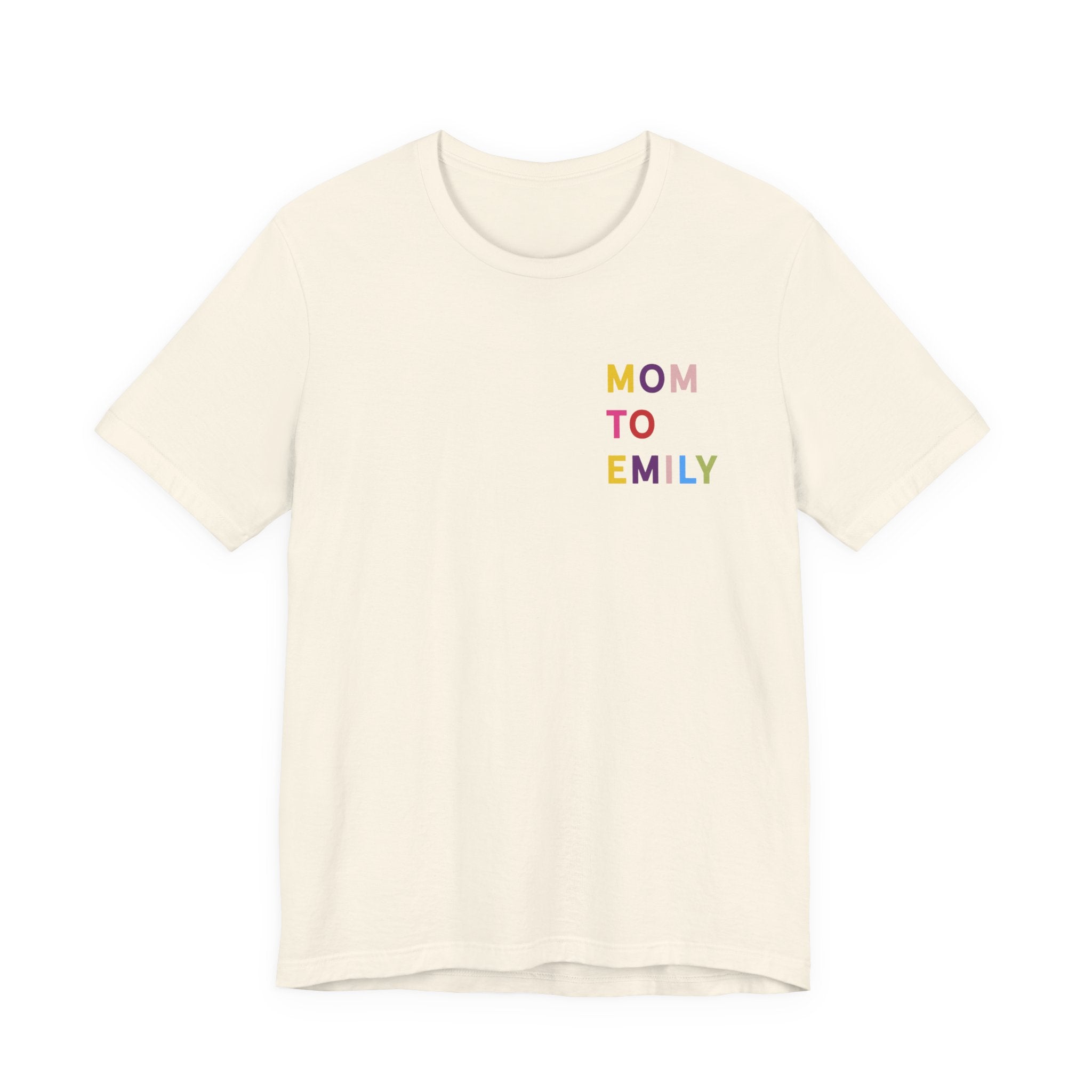Camiseta multicolor con nombre de mamá
