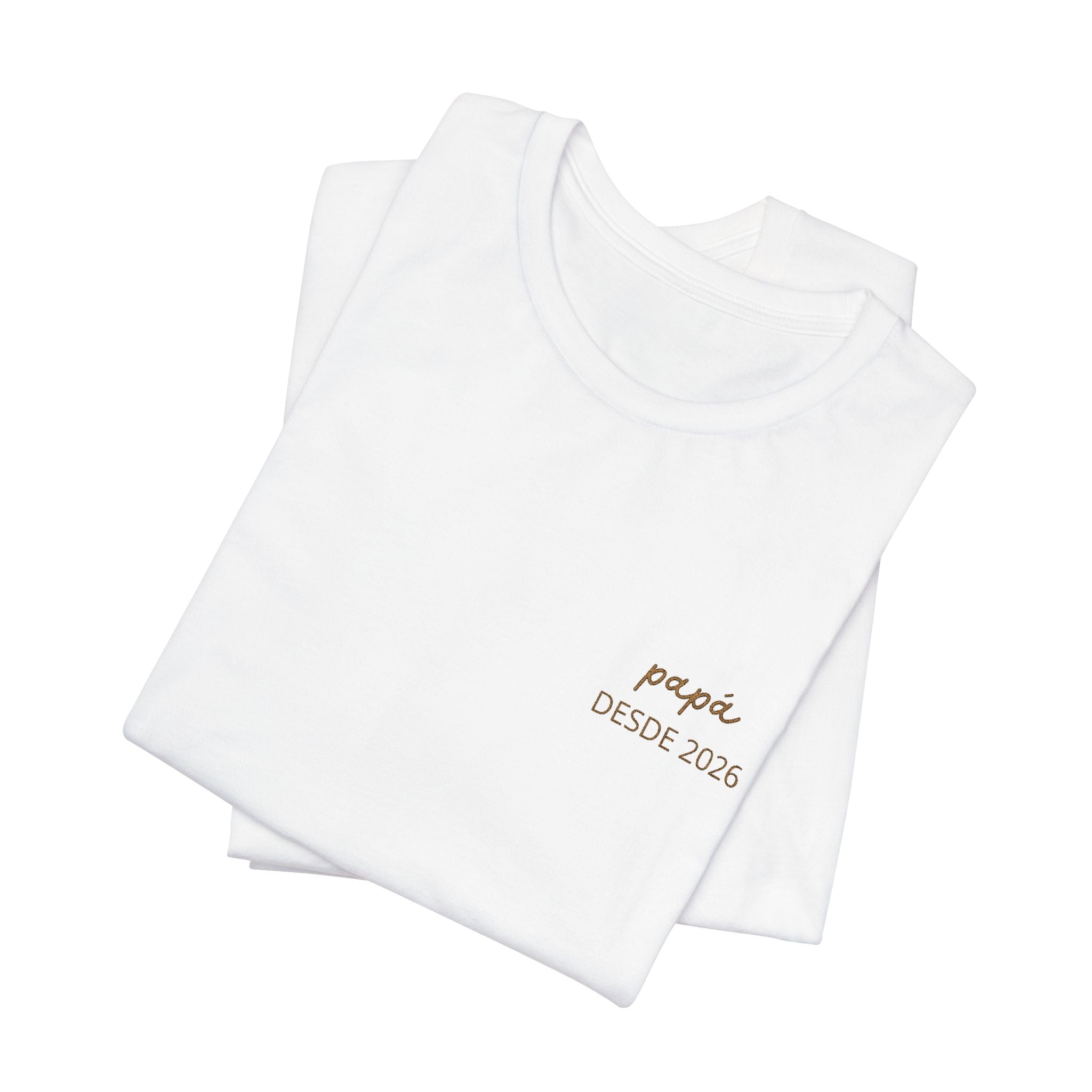 Camiseta para Papá con fecha bordada en el pecho y nombres en la manga