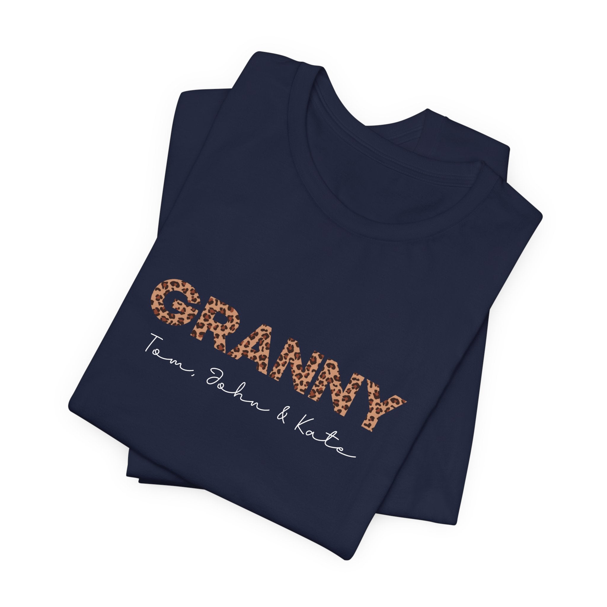 Leopard Granny T-Shirt with Personalized Names