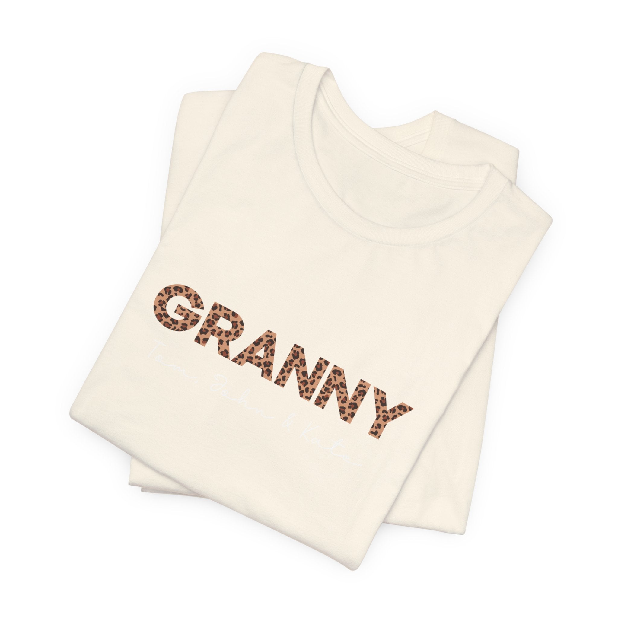 Leopard Granny T-Shirt with Personalized Names