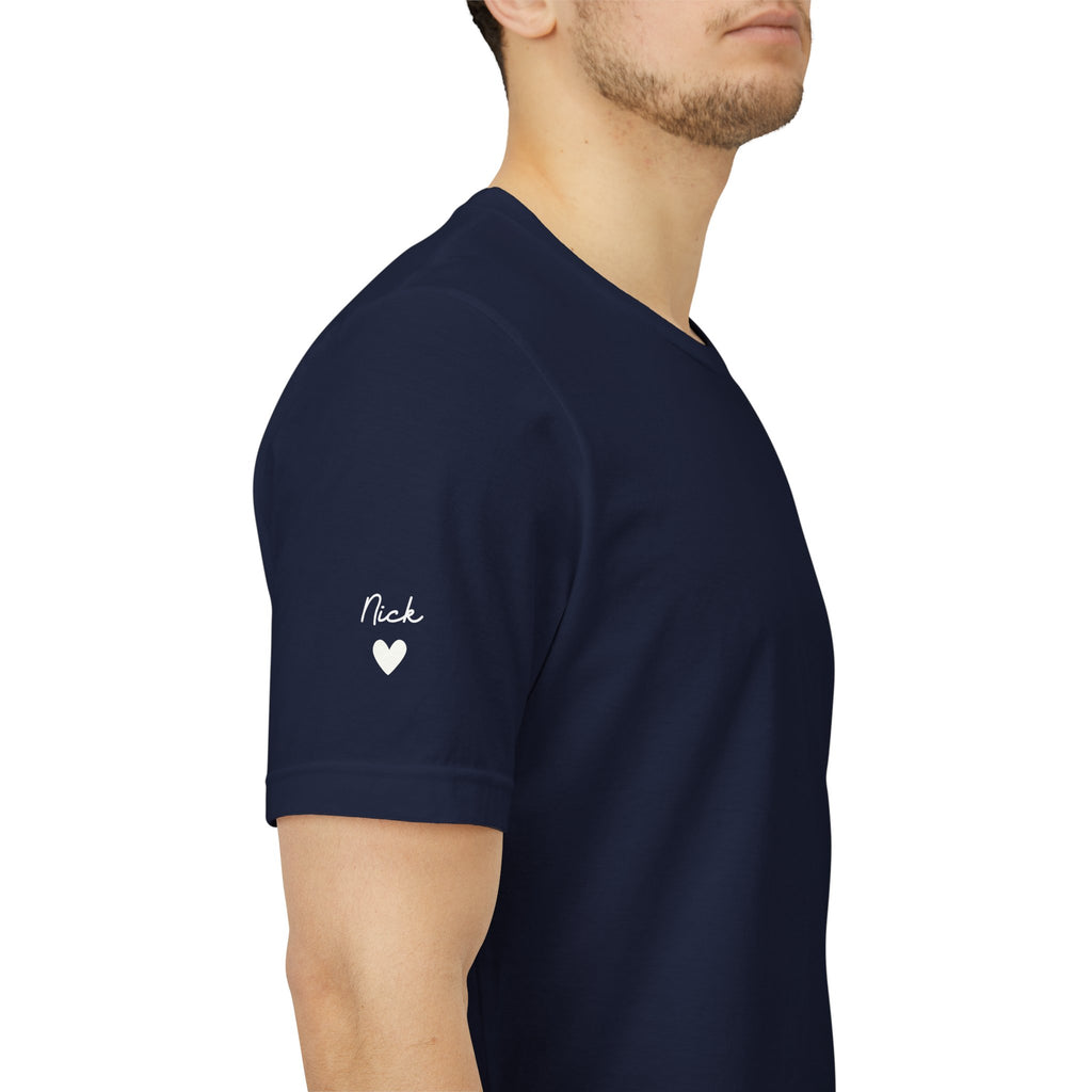 T-Shirt Dad Since Date on Heart and First Names on Sleeve