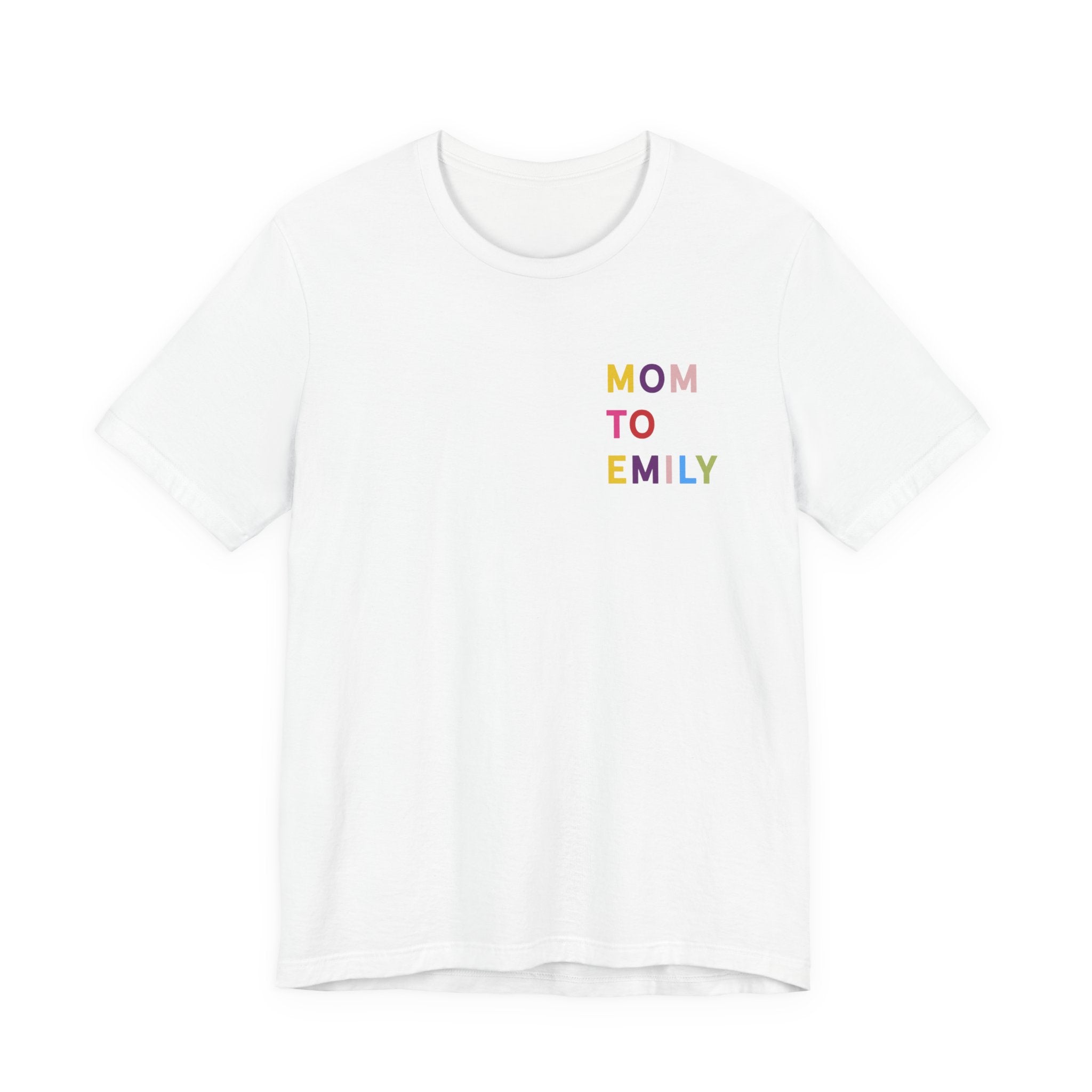 Camiseta multicolor con nombre de mamá