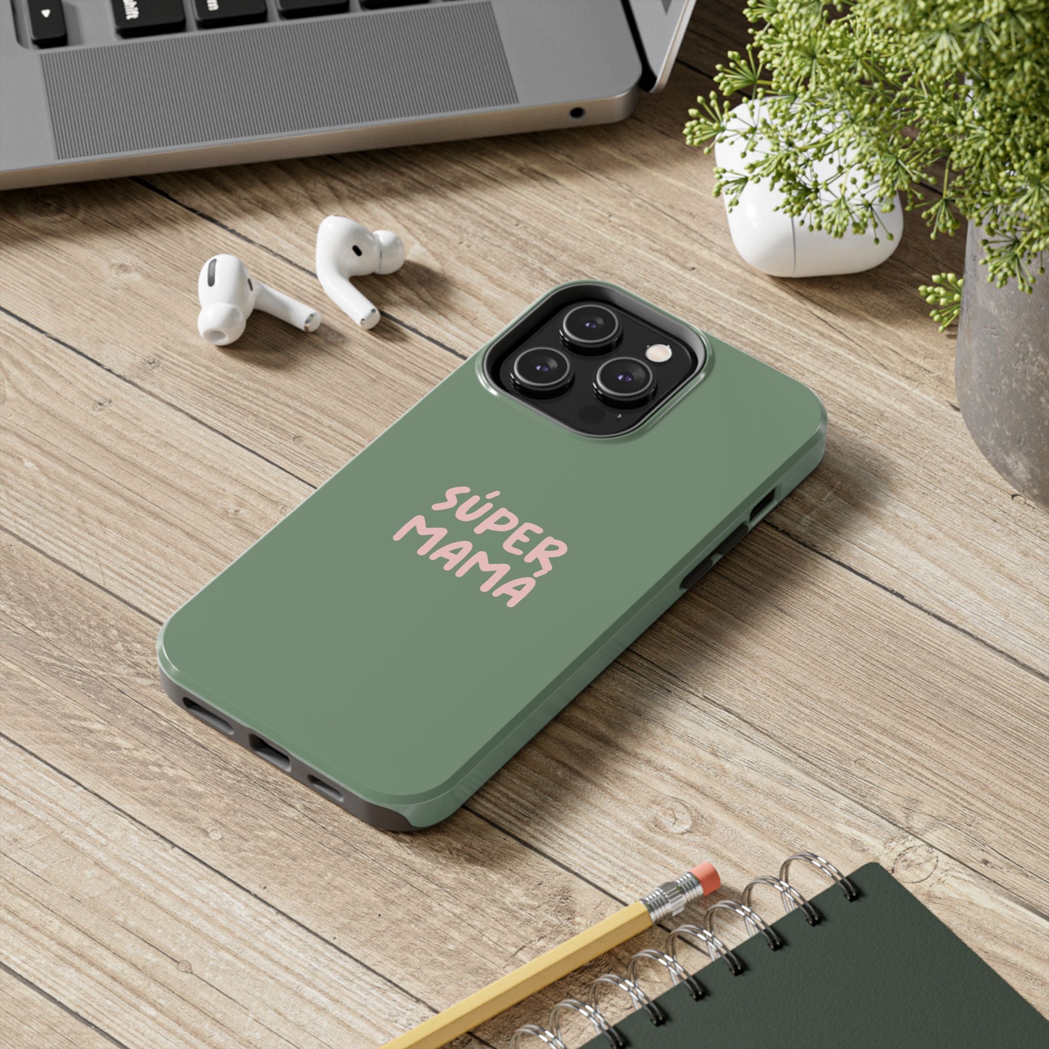 Green Phone Case with Custom Text