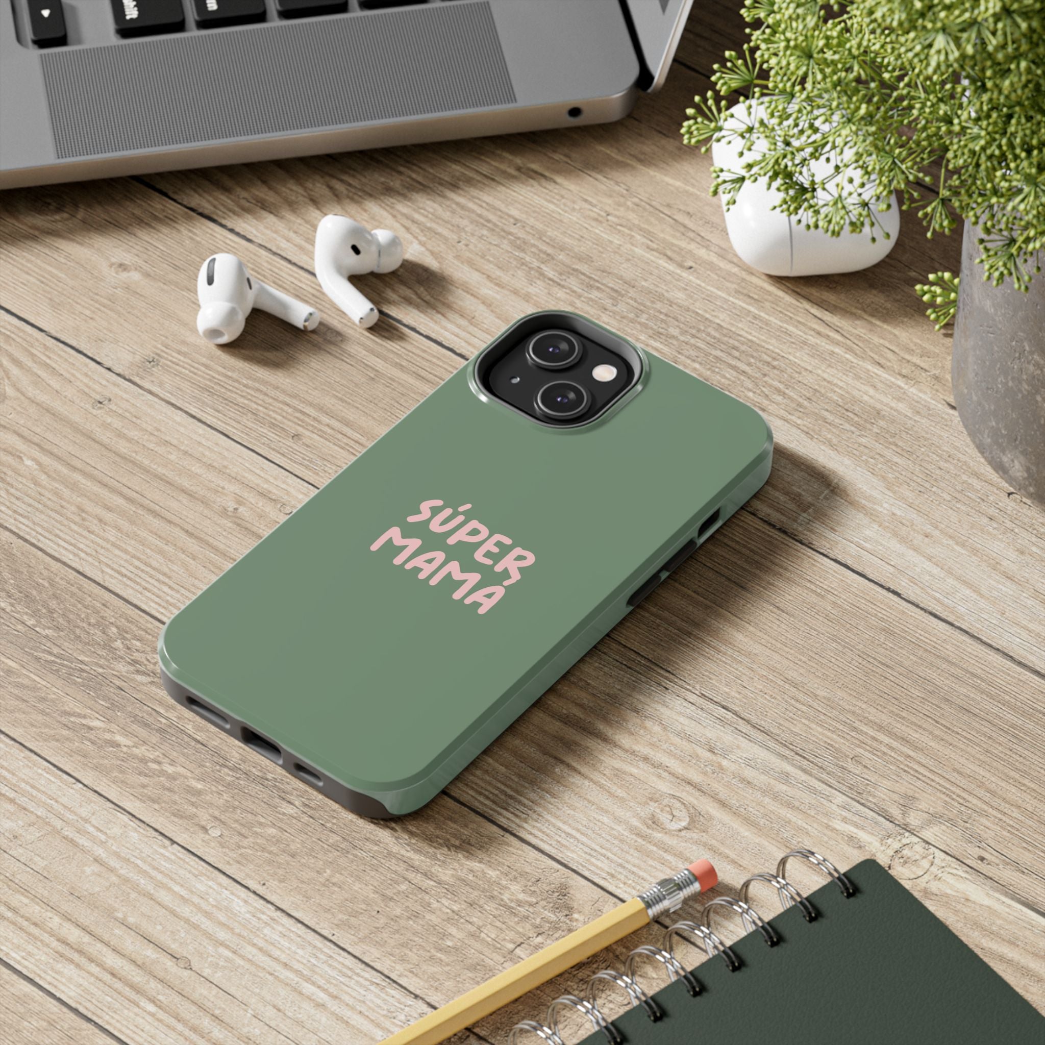 Green Phone Case with Custom Text