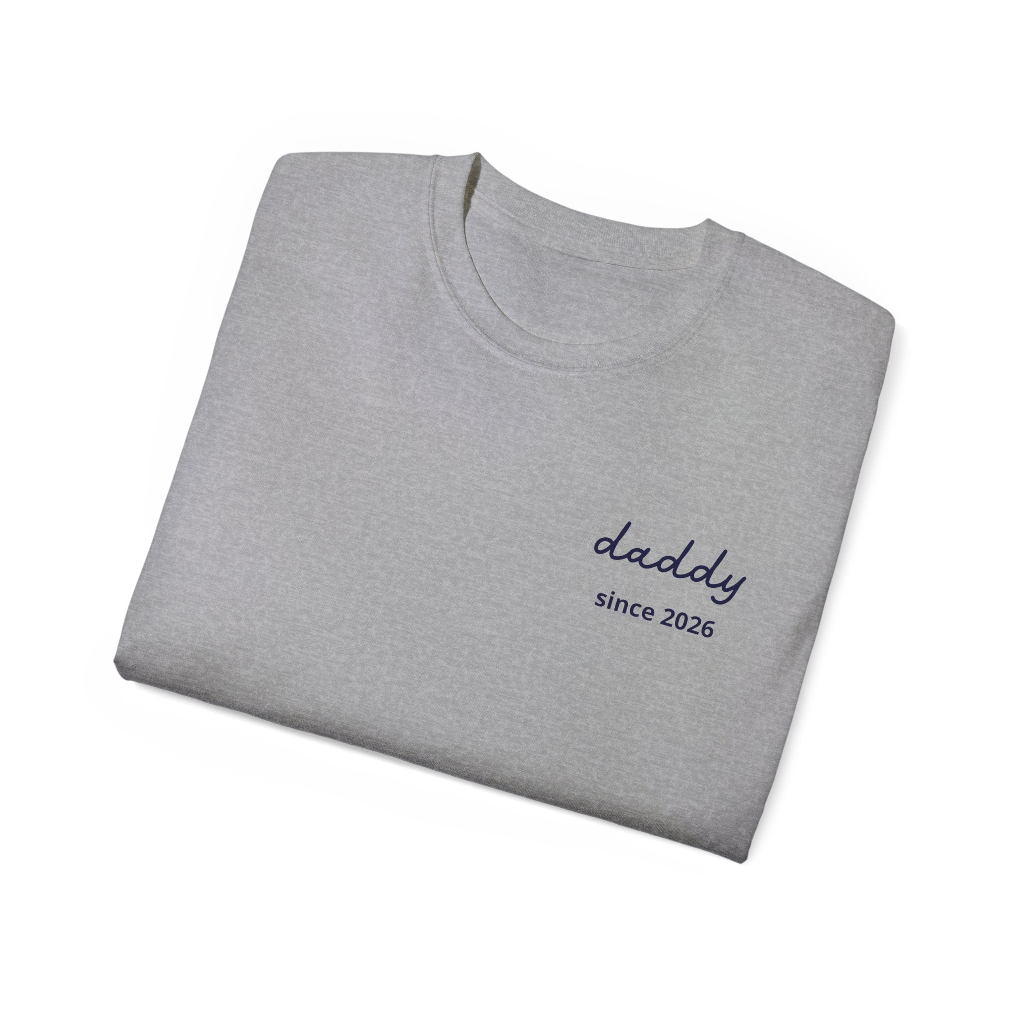 AUS - T-shirt Dad since date pinted on heart and first names on sleeve