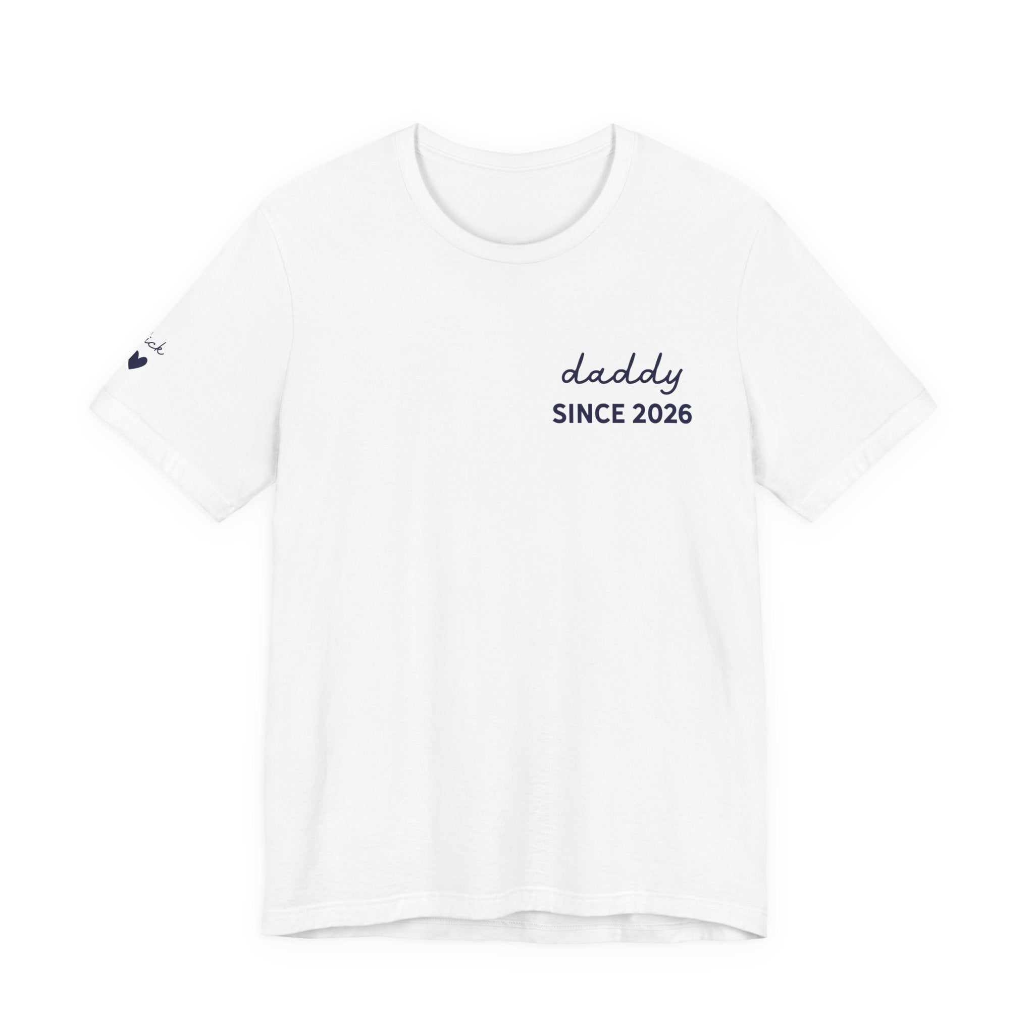 T-Shirt Dad Since Date on Heart and First Names on Sleeve