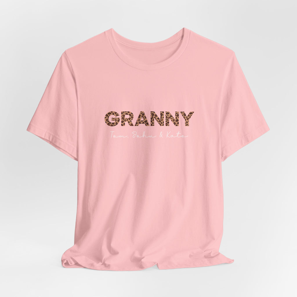 Leopard Granny T-Shirt with Personalized Names