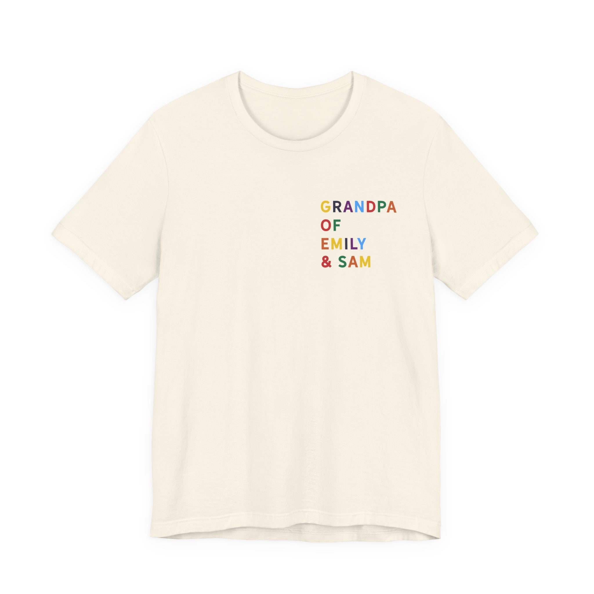 Grandpa Shirt with Multicolored Grandchildren's Names
