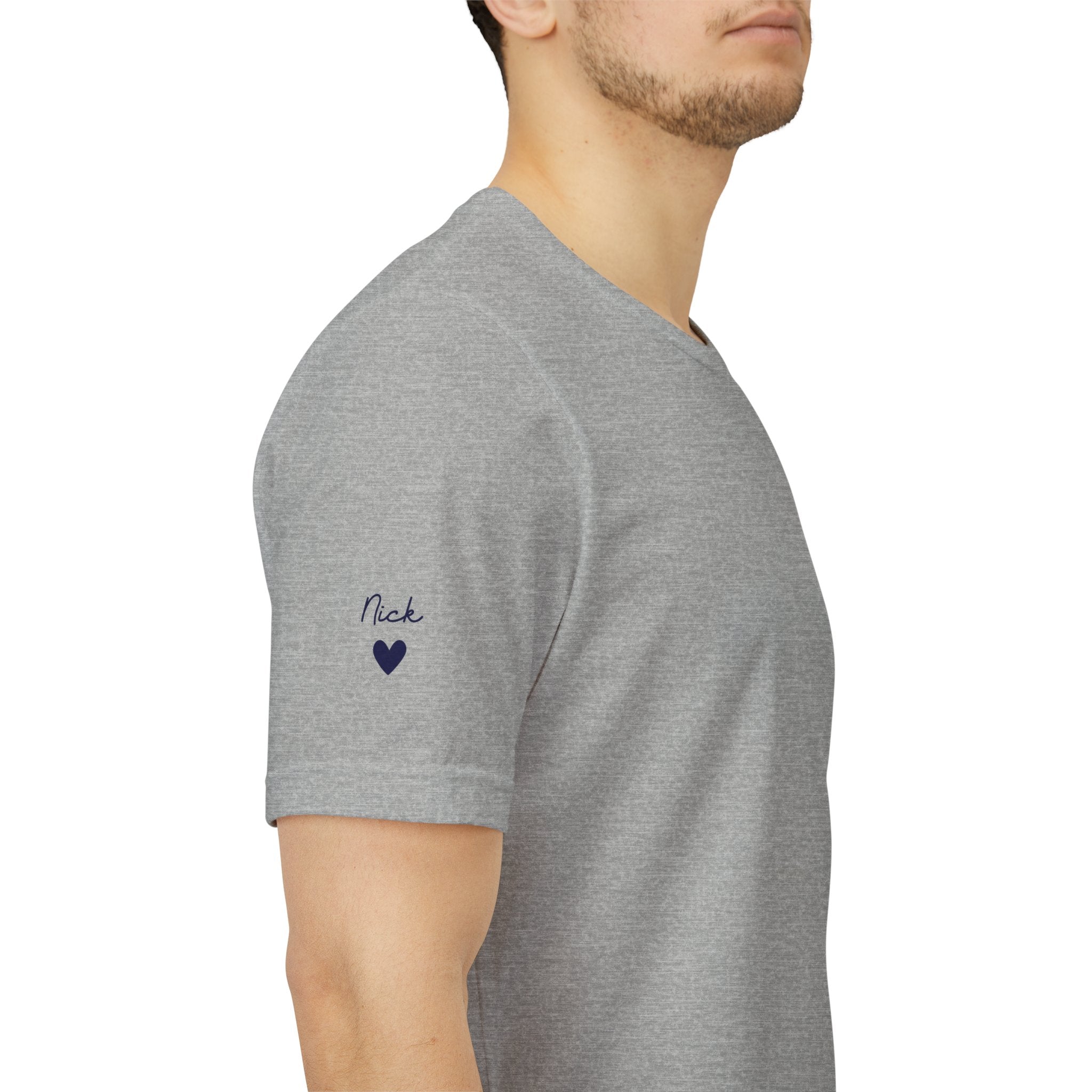 T-Shirt Dad Since Date on Heart and First Names on Sleeve