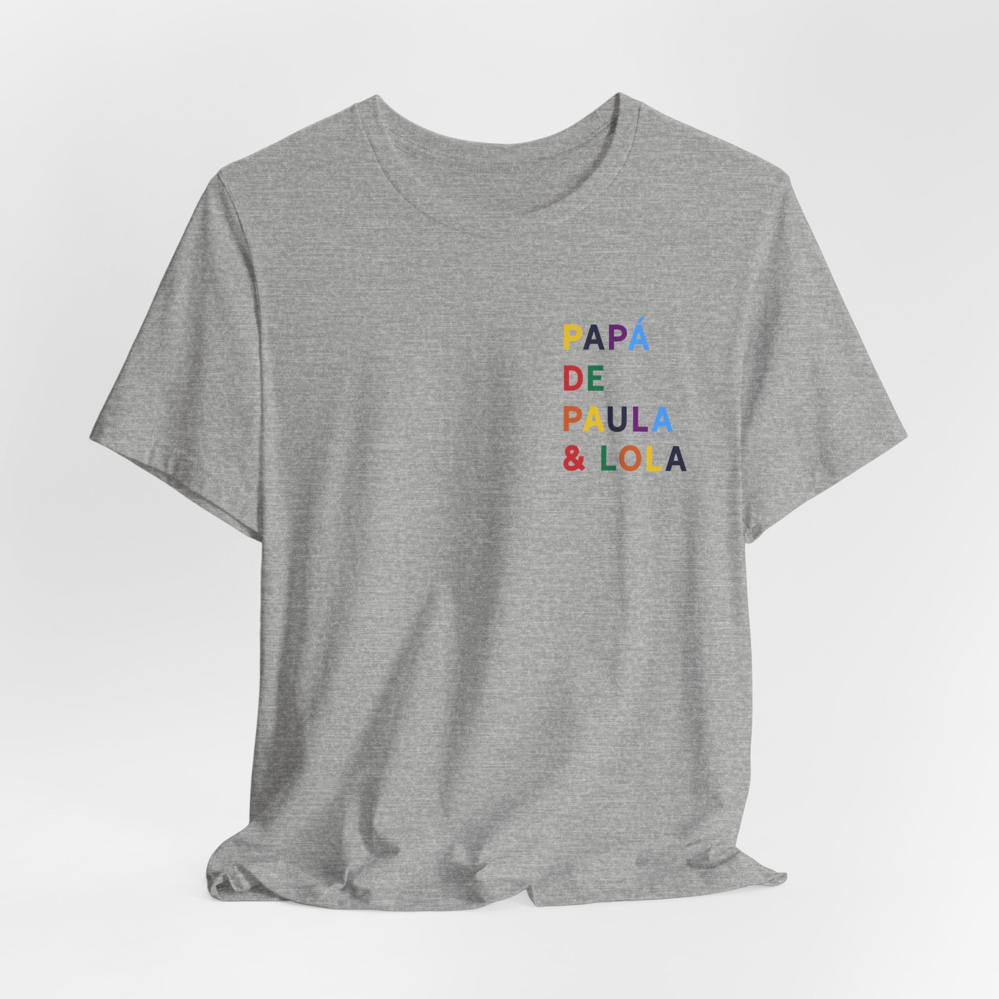 Camiseta Papá de con nombre multicolor