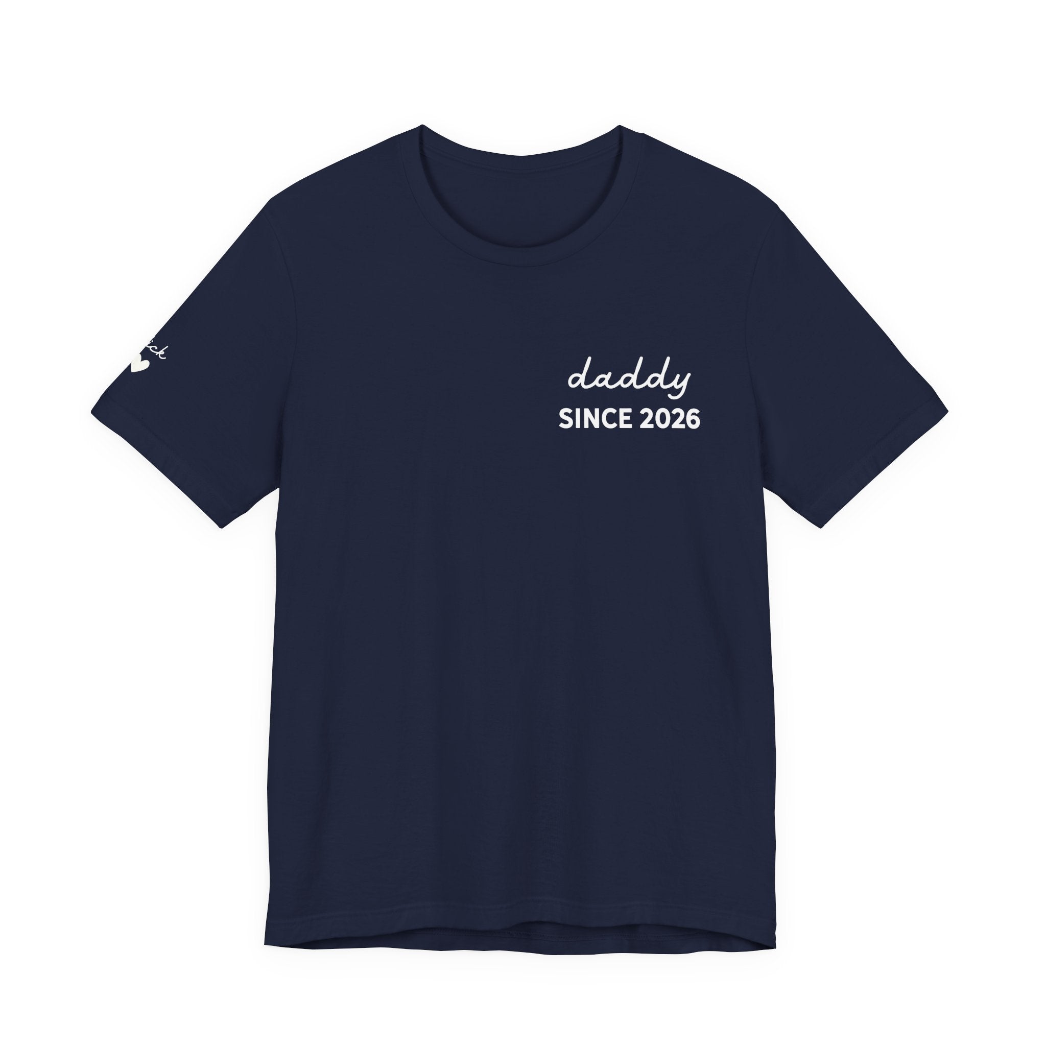 T-Shirt Dad Since Date on Heart and First Names on Sleeve