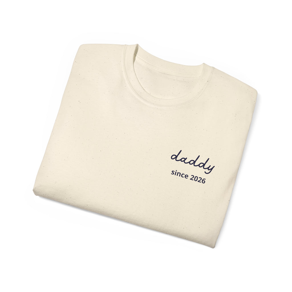 AUS - T-shirt Dad since date pinted on heart and first names on sleeve