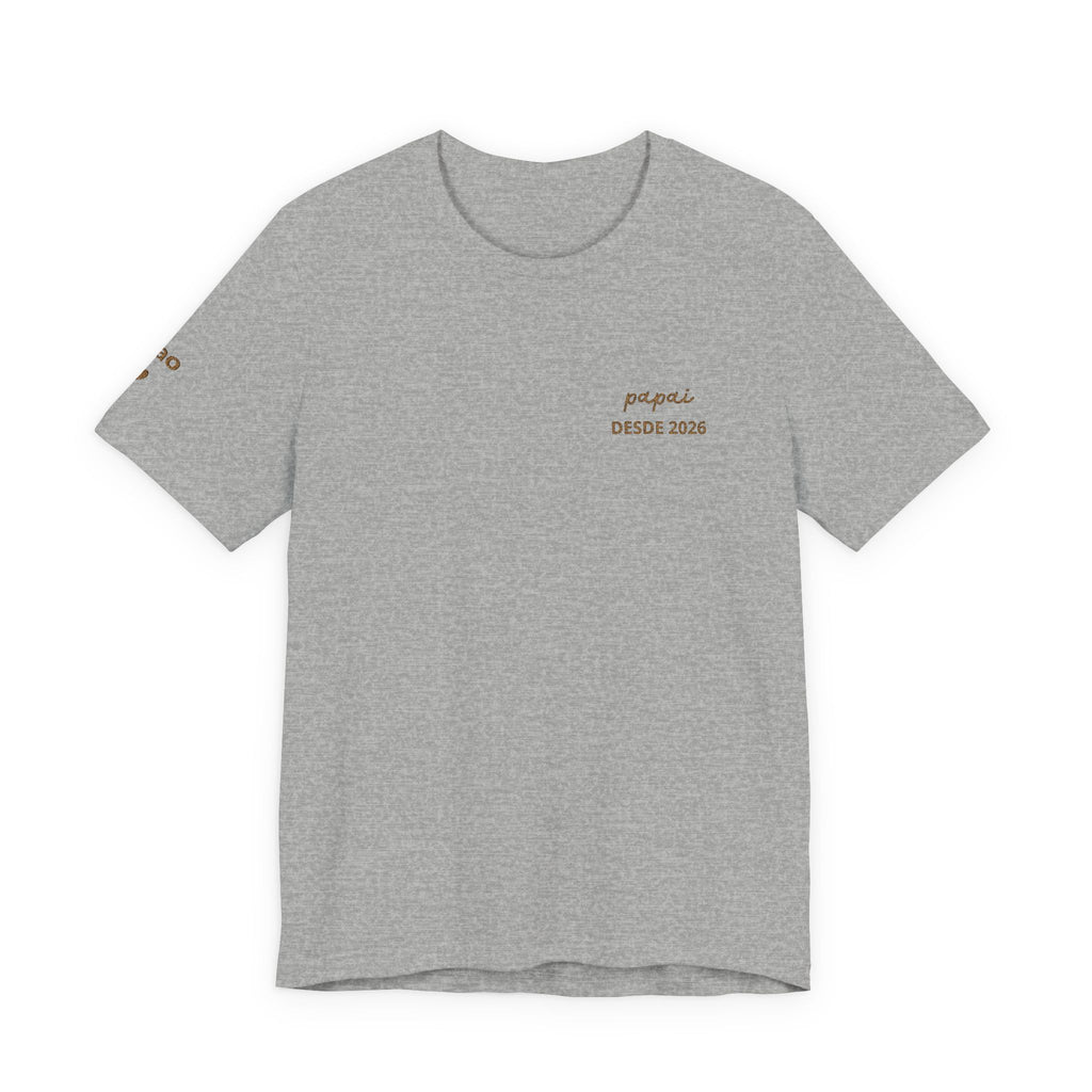 Camiseta Papai com Data Bordada no Peito e Nomes na Manga
