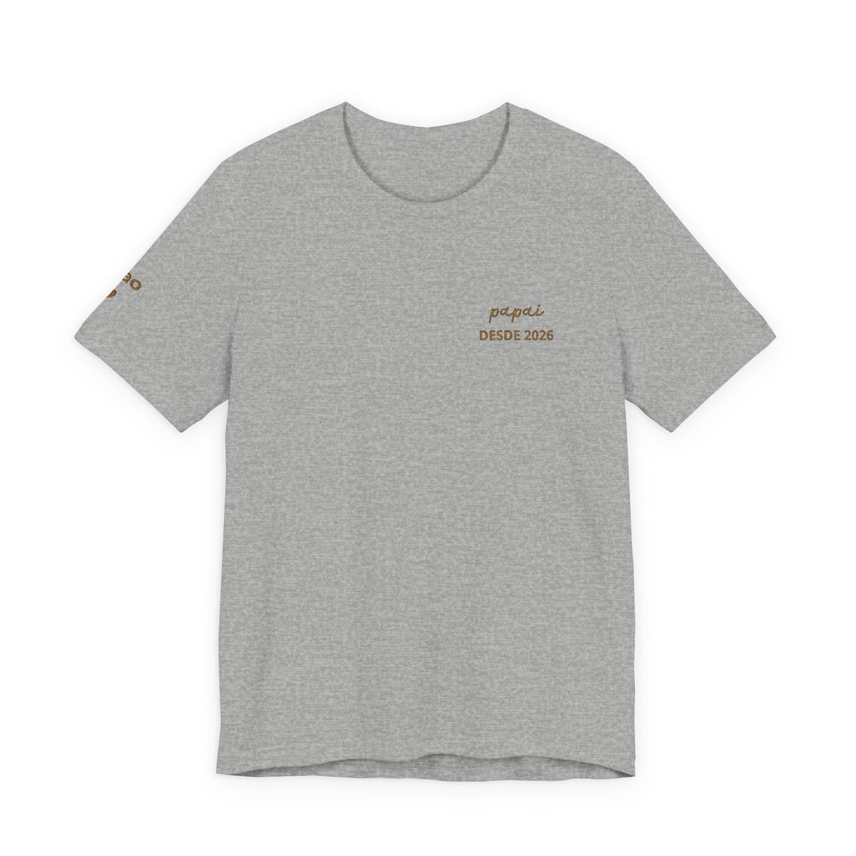 Camiseta Papai com Data Bordada no Peito e Nomes na Manga