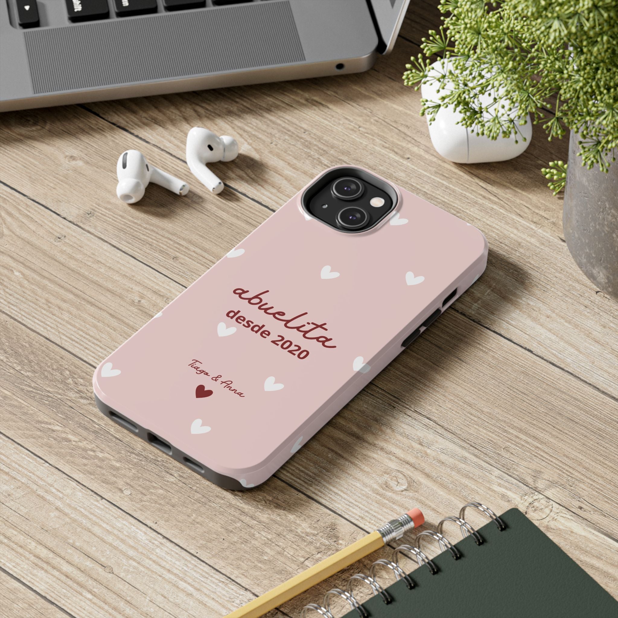 Funda personalizada de mamá o abuela con fecha y nombres