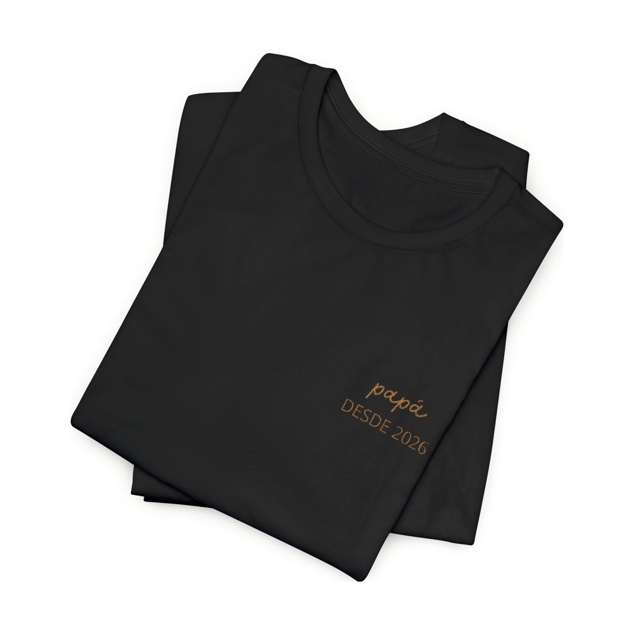 Camiseta para Papá con fecha bordada en el pecho y nombres en la manga