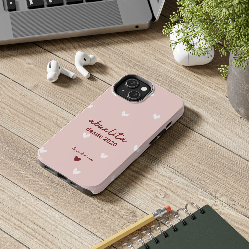 Funda personalizada de mamá o abuela con fecha y nombres