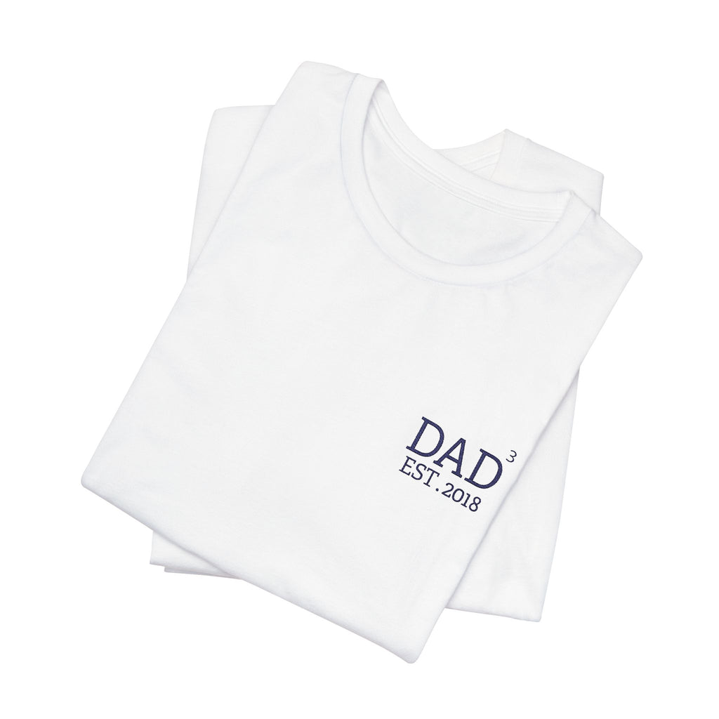 Camiseta Exponente PAPÁ y nombres de pila personalizados en la manga