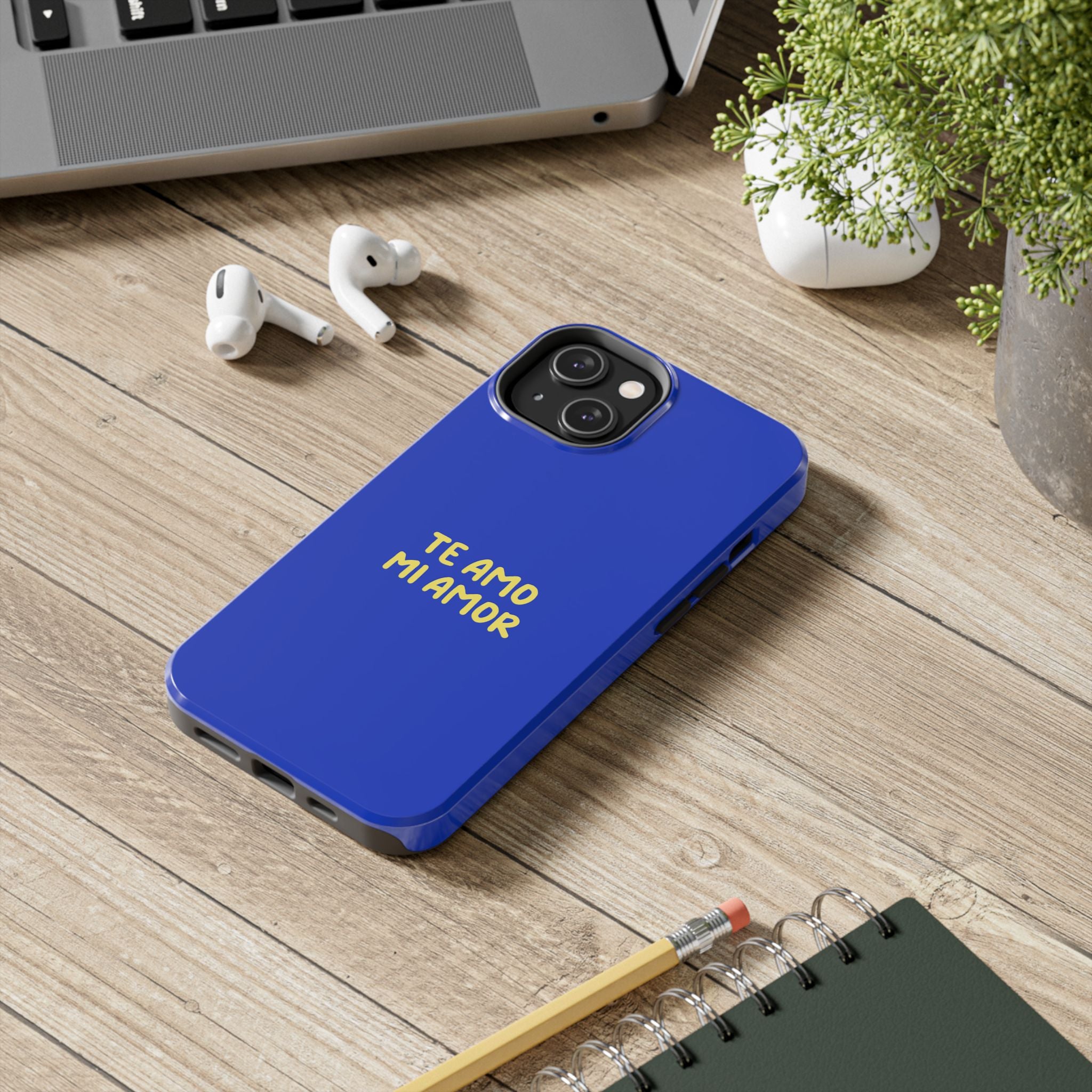 Blue Phone Case with Custom Text