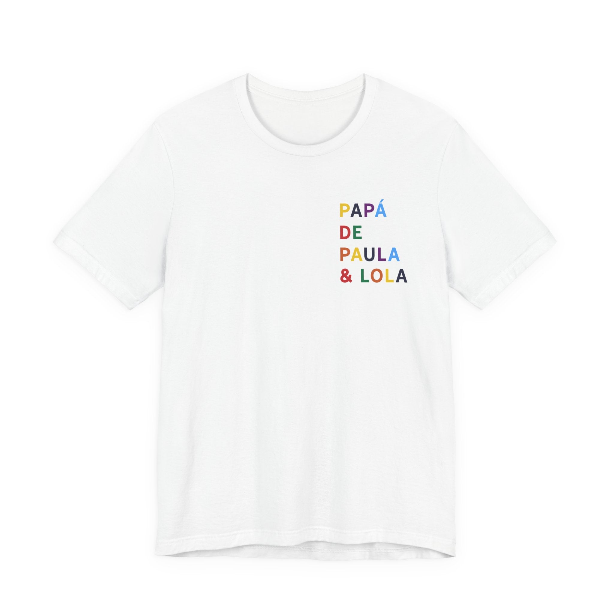 Camiseta Papá de con nombre multicolor