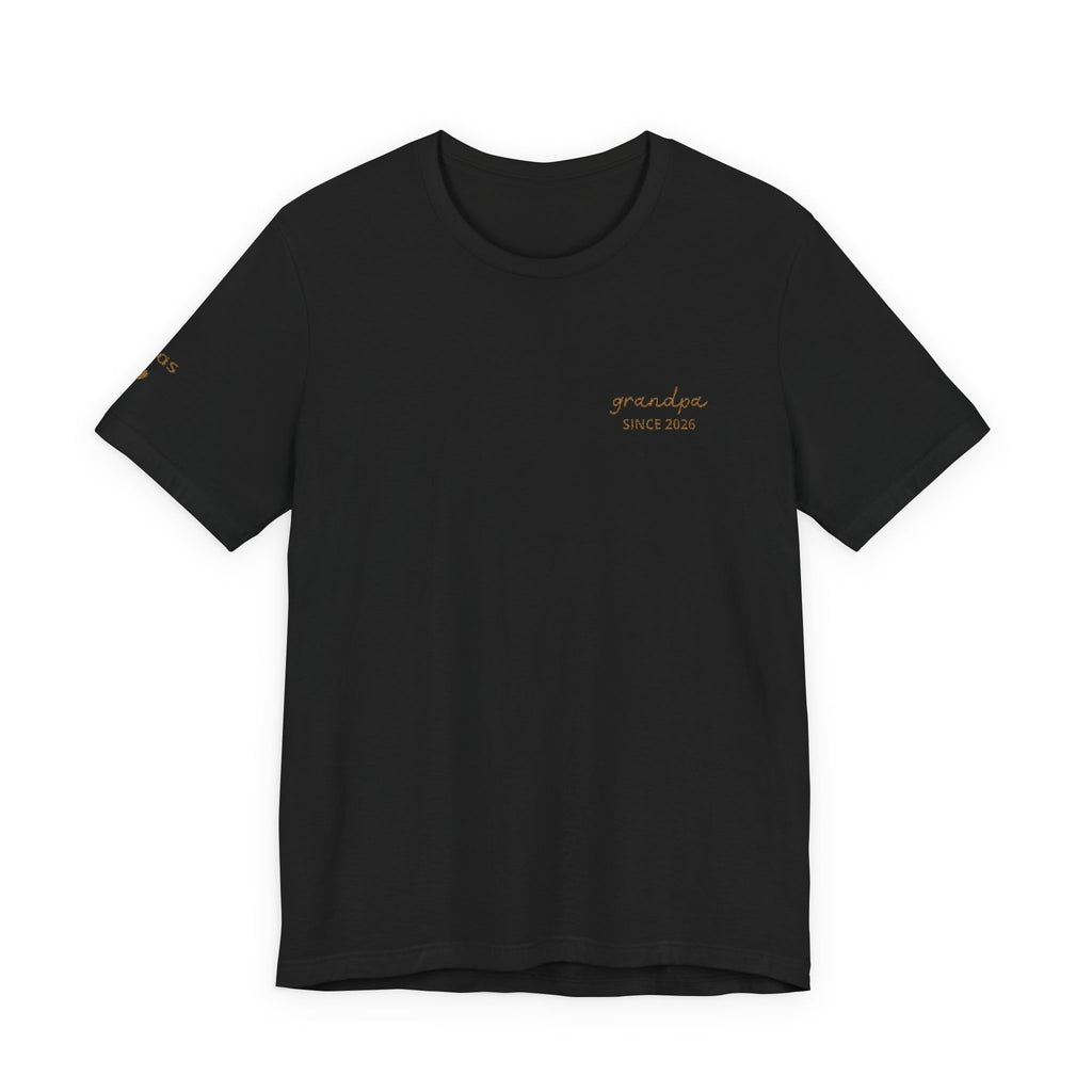 T-Shirt Grandpa Since Date Embroidered on Heart and Grandchildren’s First Names on Sleeve