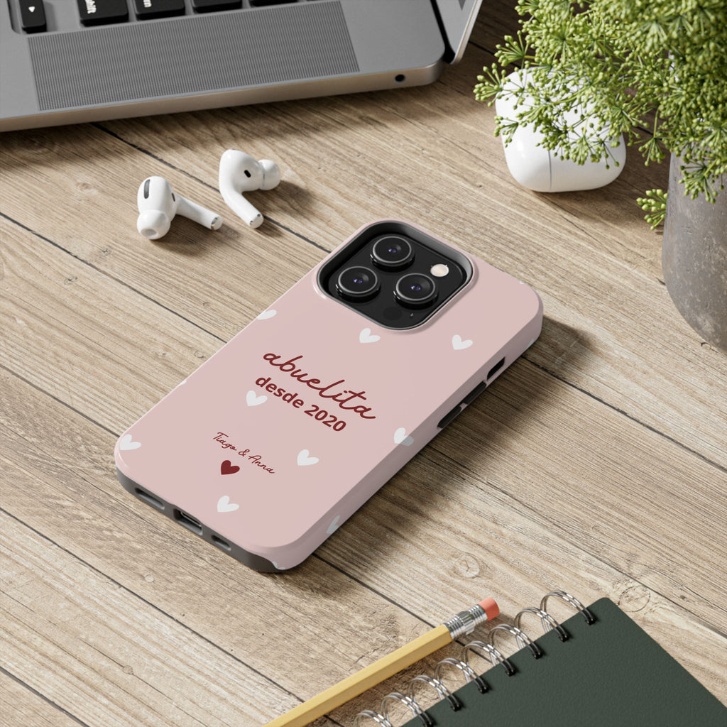 Funda personalizada de mamá o abuela con fecha y nombres