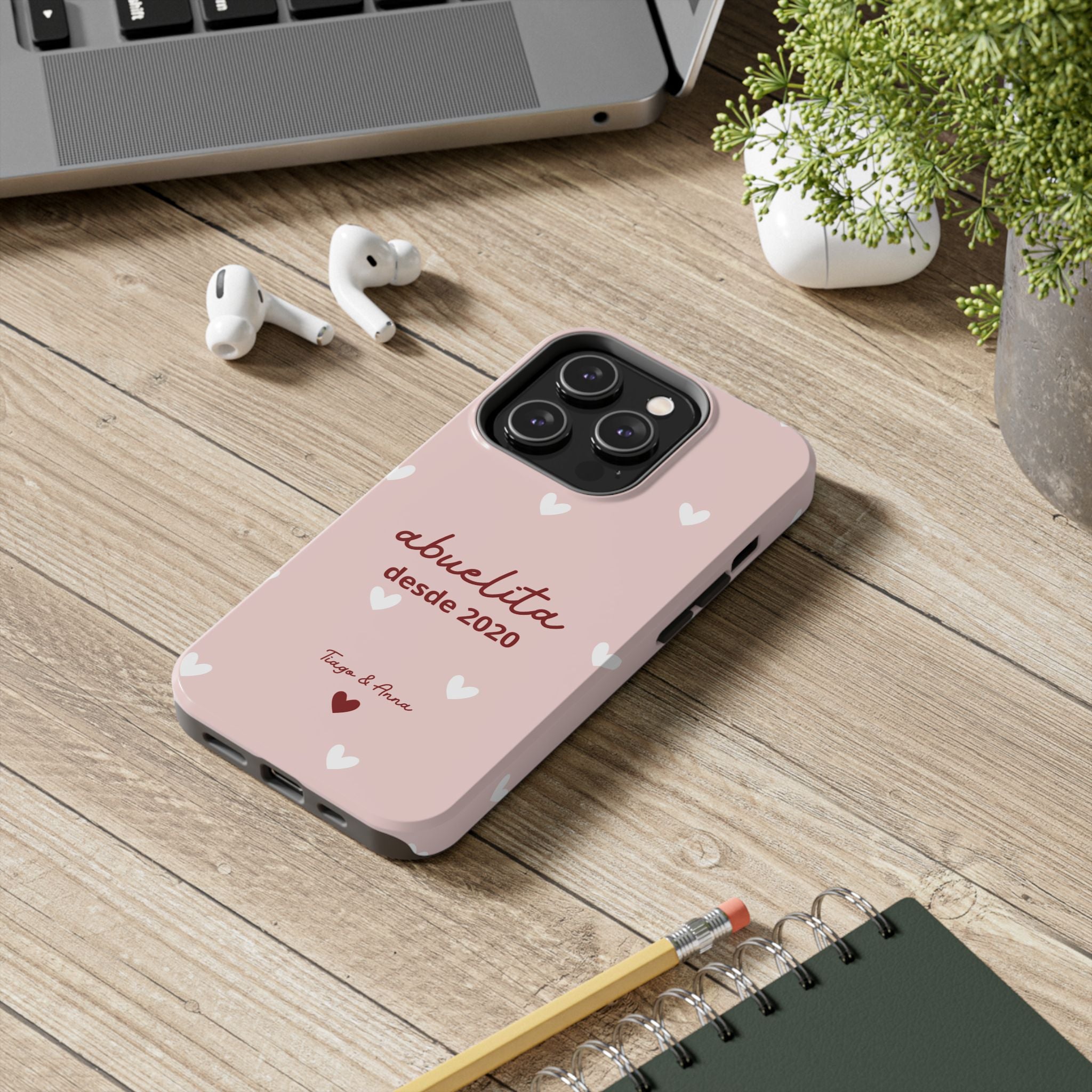 Funda personalizada de mamá o abuela con fecha y nombres