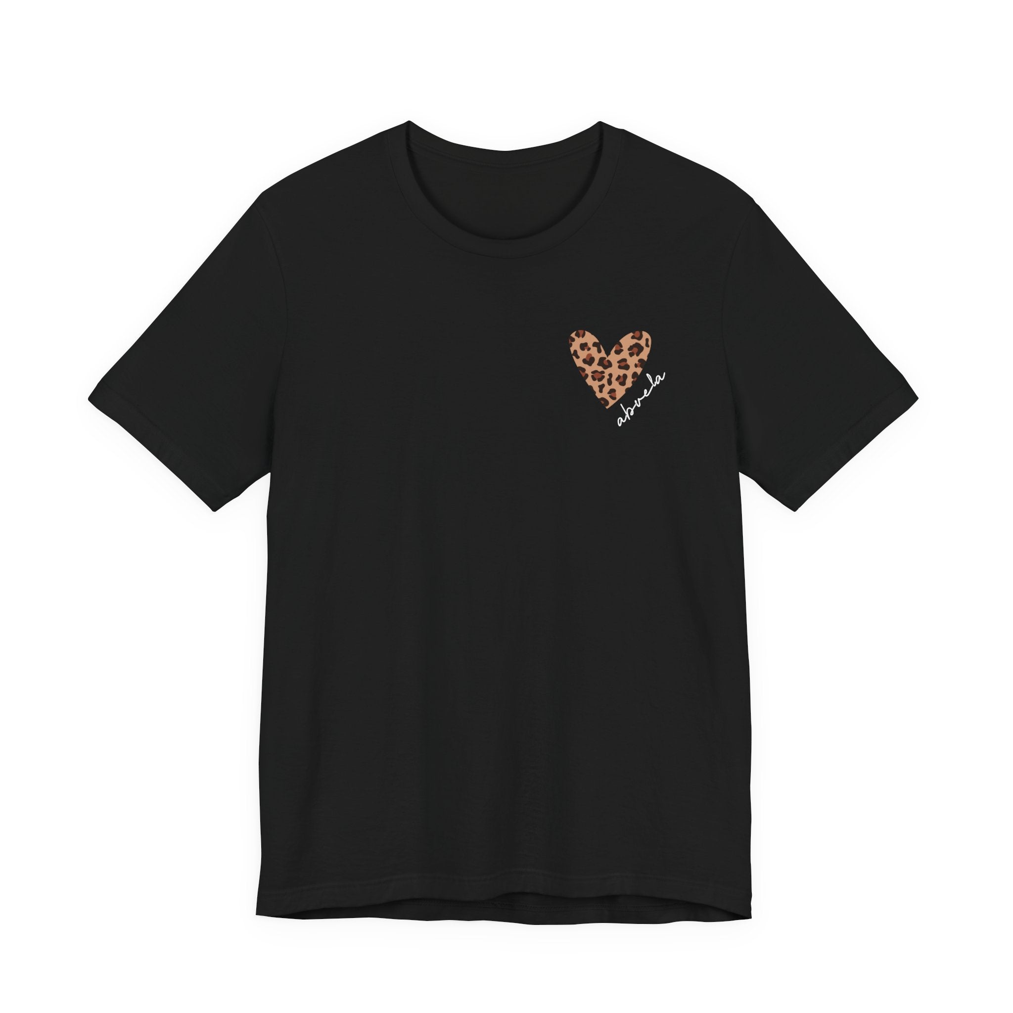 Camiseta para Abuela con Corazón de Leopardo y Nombre Personalizado