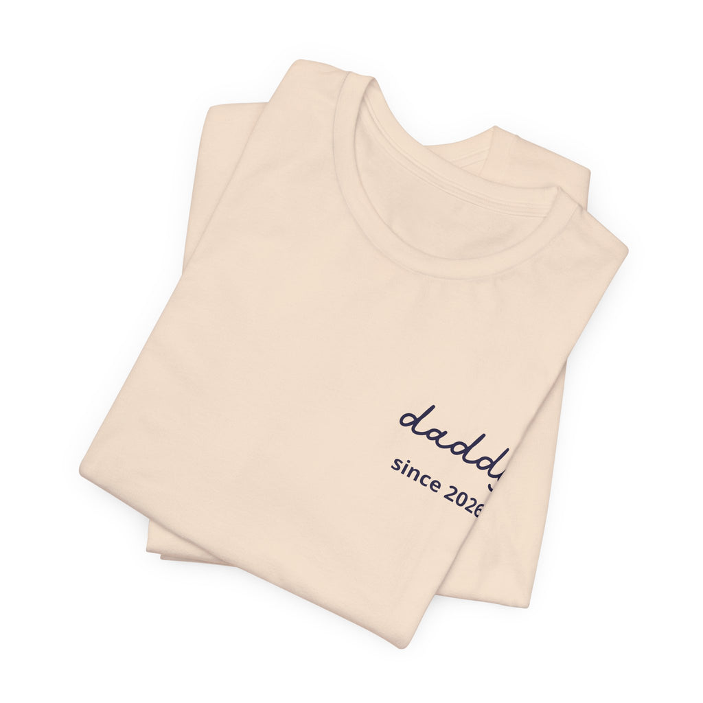 AUS - T-shirt Dad since date pinted on heart and first names on sleeve