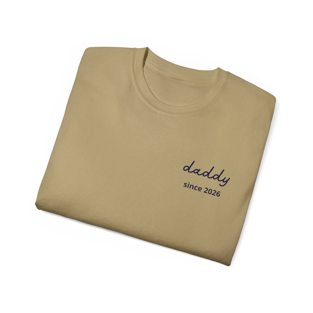 AUS - T-shirt Dad since date pinted on heart and first names on sleeve