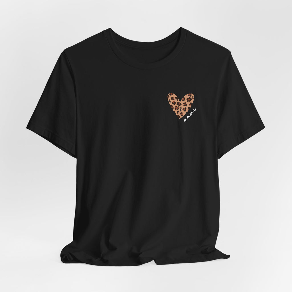 Leopard Heart Grandma T-Shirt with Personalized Name