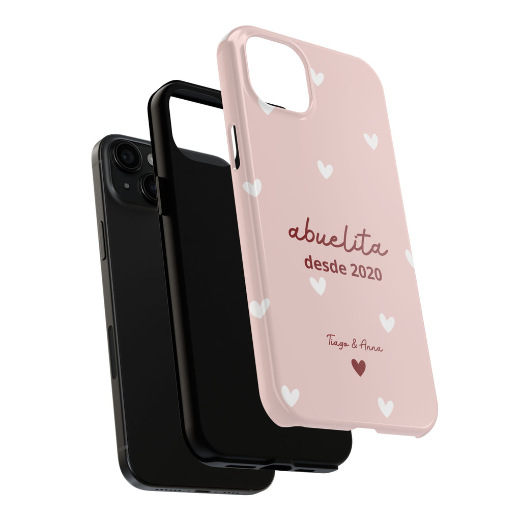 Funda personalizada de mamá o abuela con fecha y nombres