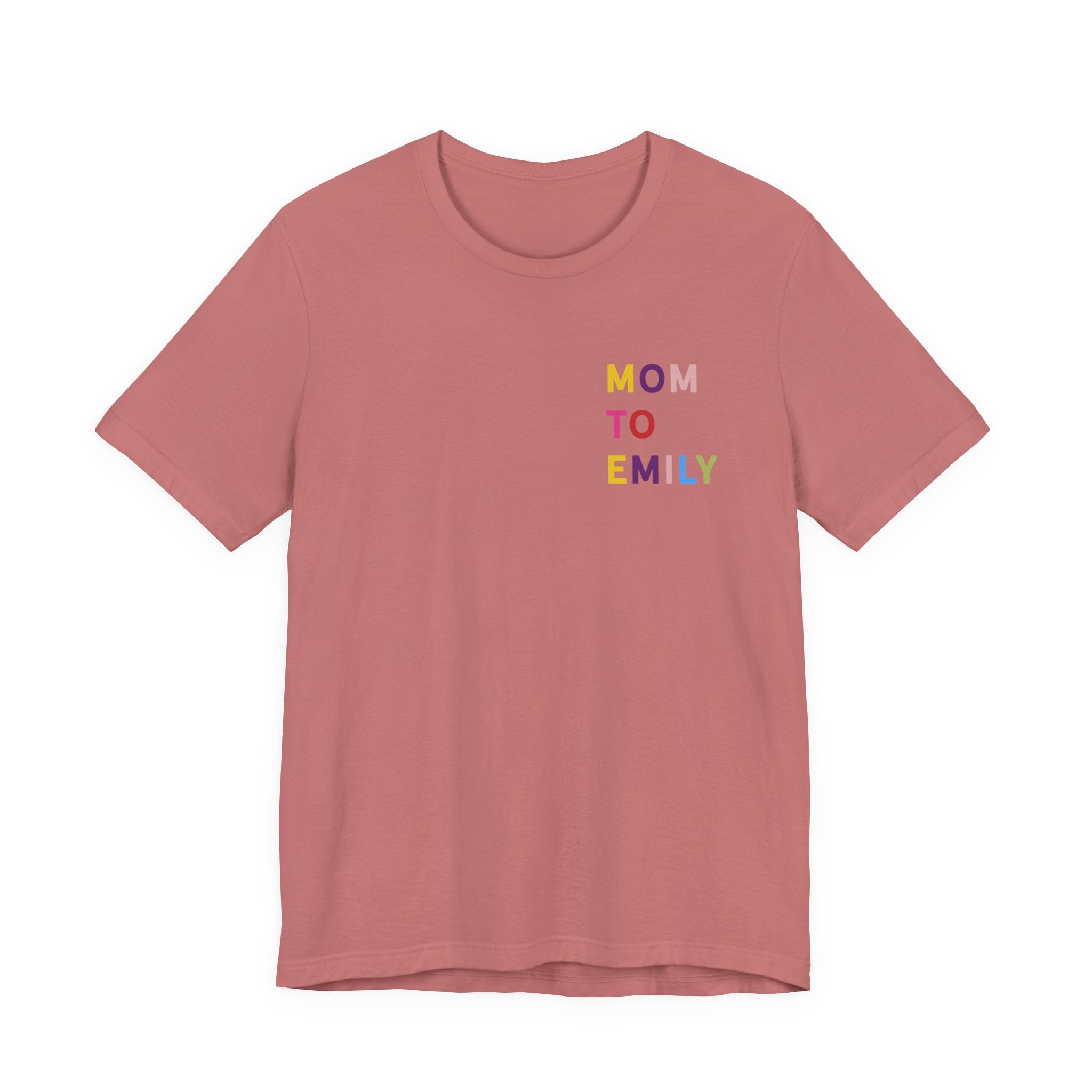 Camiseta multicolor con nombre de mamá