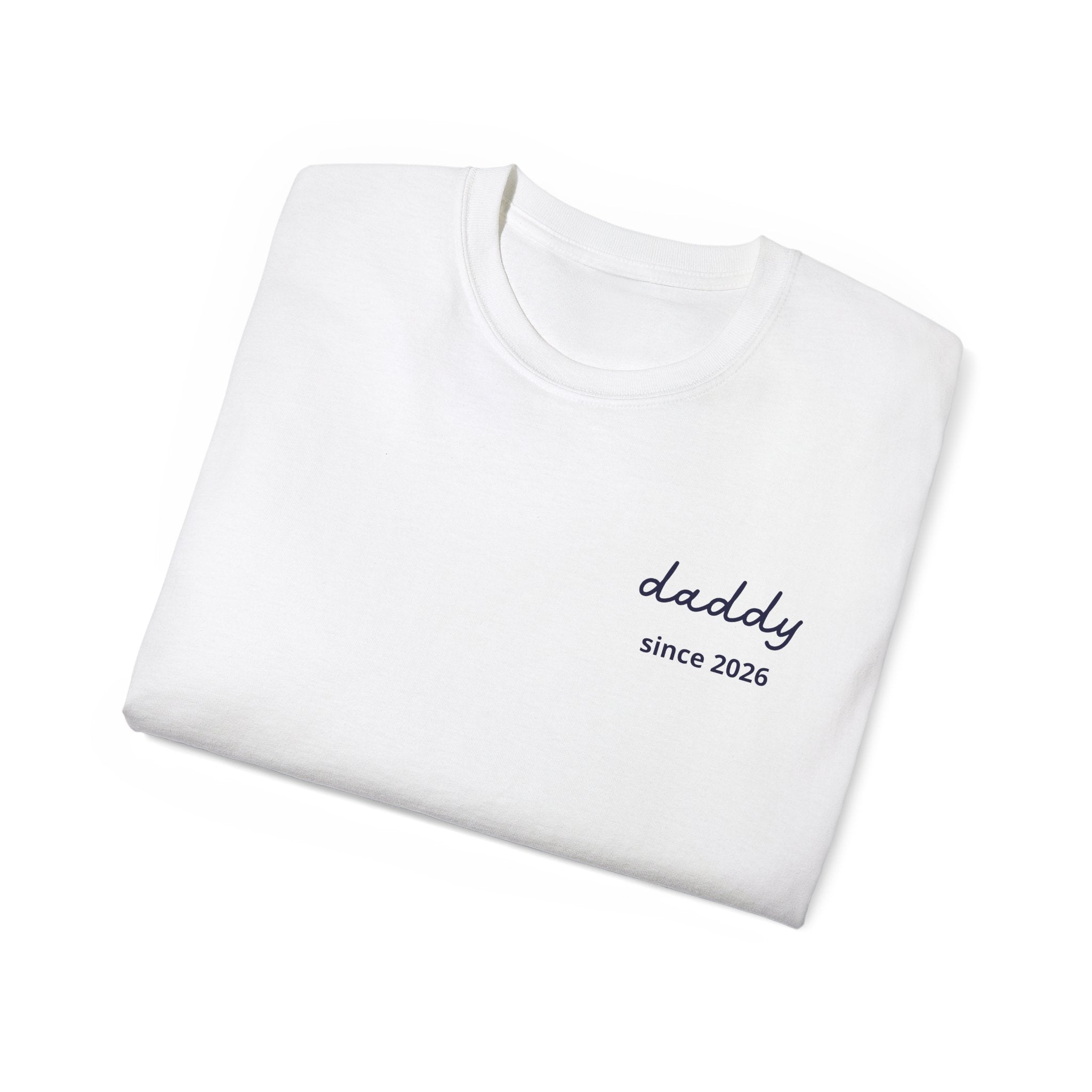 AUS - T-shirt Dad since date pinted on heart and first names on sleeve