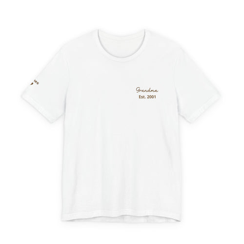 Personalized Grandma Since T-Shirt Embroidered with Names