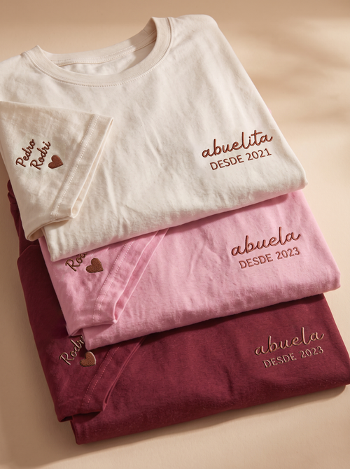 Camiseta Bordada Abuela Desde Personalizada