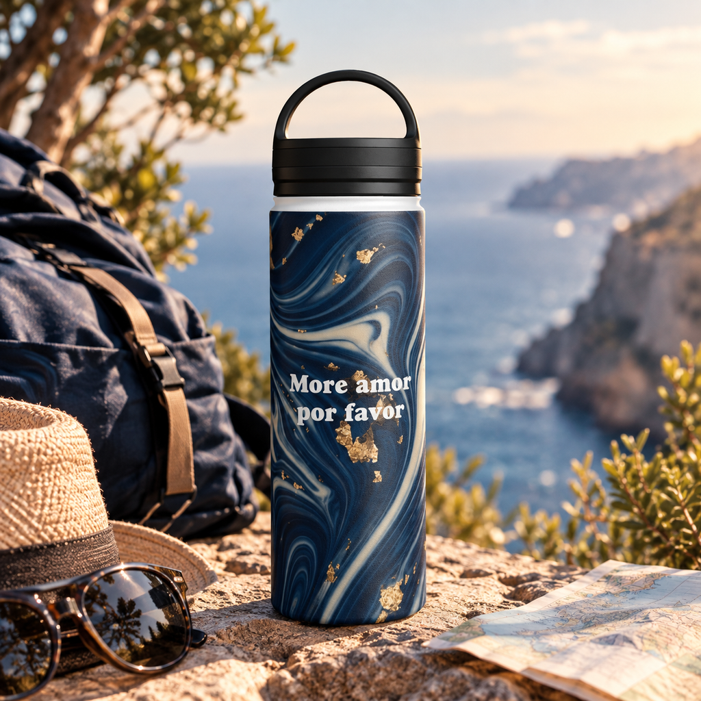 Trendy Pattern Water Bottle with Custom Text